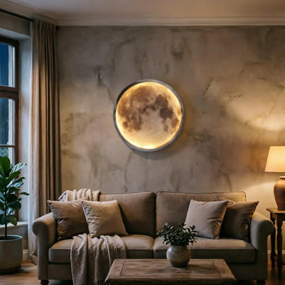 Indoor Rechargeable Wireless Moon Wall Lamp Remote Control Touch Dimming 5000Mah Night Light 