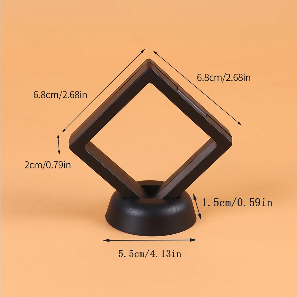 5Pcs Floating Display Case Frame Ring Necklace Earring Packaging Box Jewelry Coin Display Stand Holder
