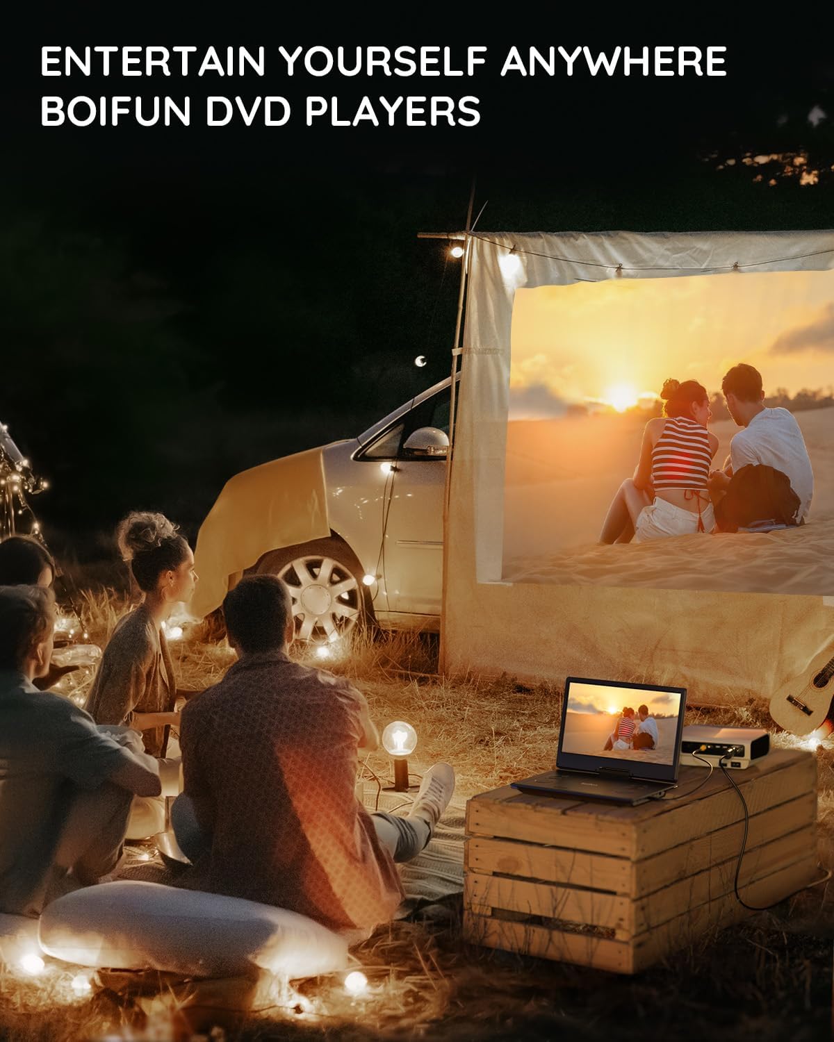 15.7" Portable DVD Player with 14.1" Large HD Screen, 6 Hours Rechargeable Battery, Support USB/SD Card/Sync TV and Multiple Disc Formats, High Volume Speaker, Classic Black,