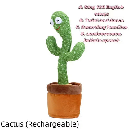 1Pc Dancing Cactus Toy,Repeat Talking ,Song Speaker Wriggle Dancing Sing Talk, Plushie Stuffed ,Interaction and Decoration